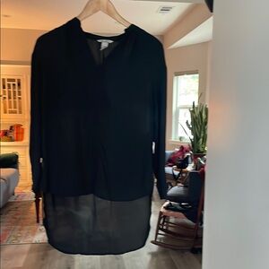 H&M Black Long Sleeve V-Neck Dress